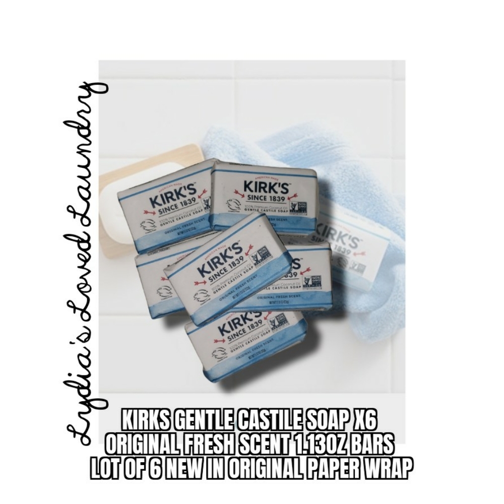 🌞 5/$20 Kirks Castile Soap lot of 6 New Bars Of Soap